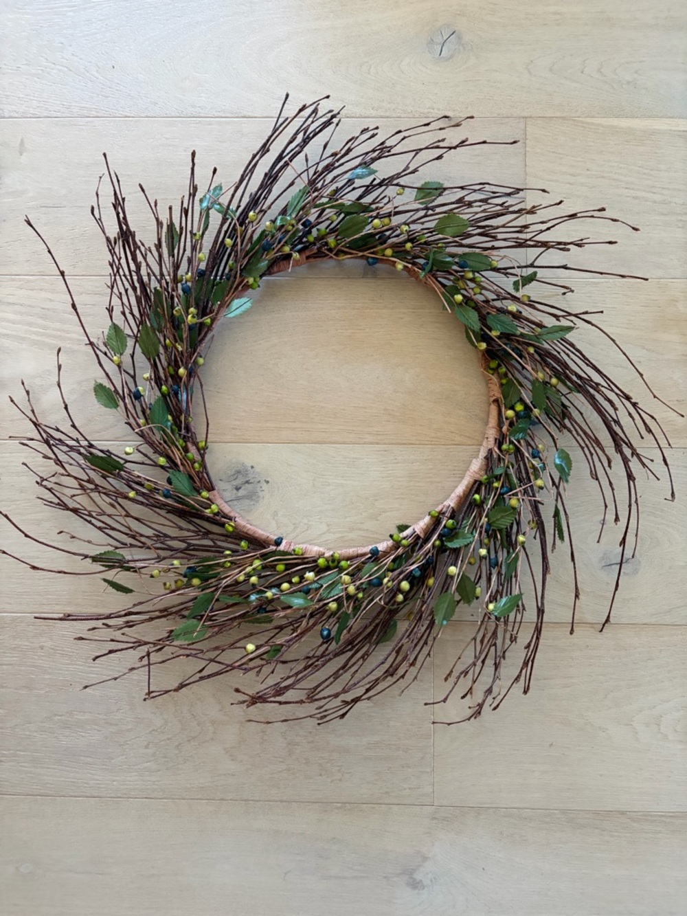 Natural Twig & Green Berry Wreath